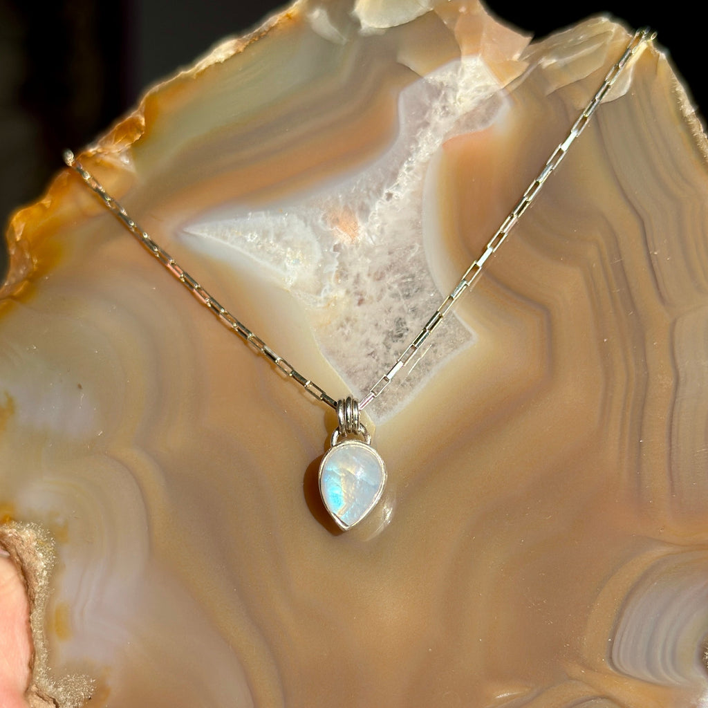 Blue Moonstone Drop Necklace