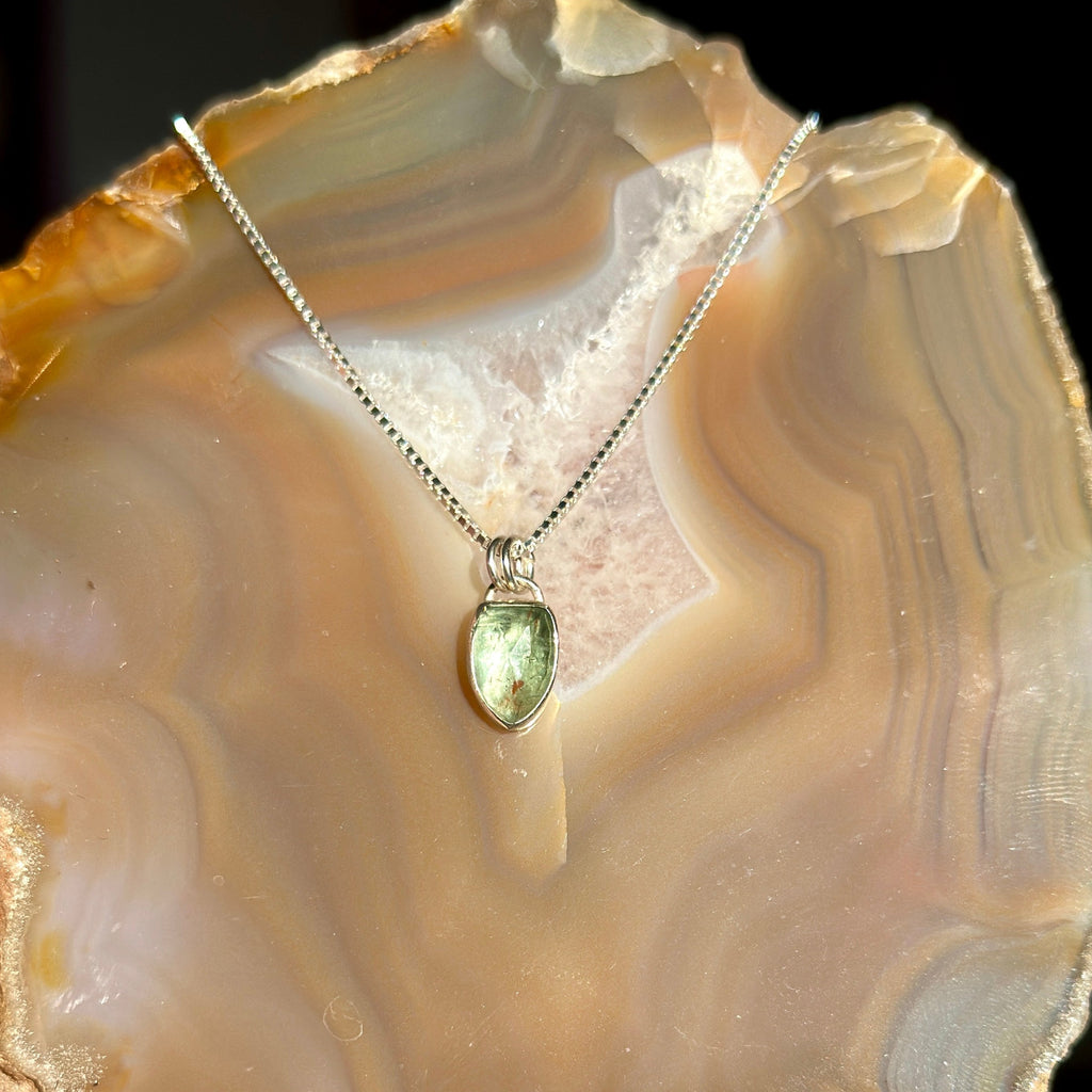 Green Kyanite Shield Necklace