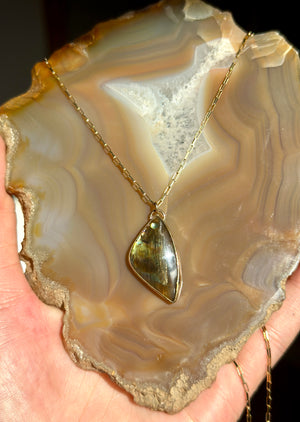 Gold Labradorite Organic Necklace