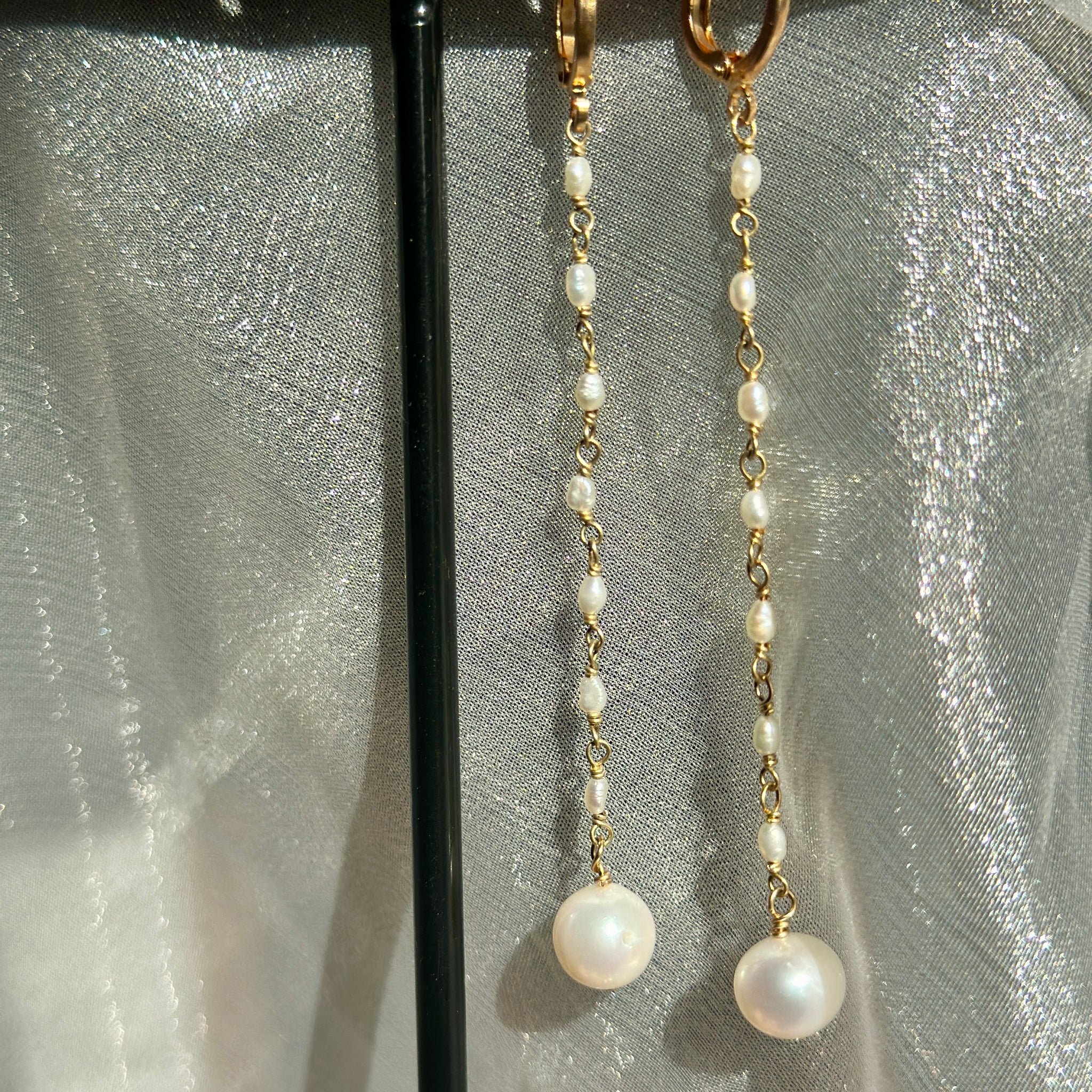 Pearl Strand Dangle Earrings