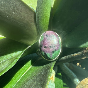 Ruby in Zoisite Ring