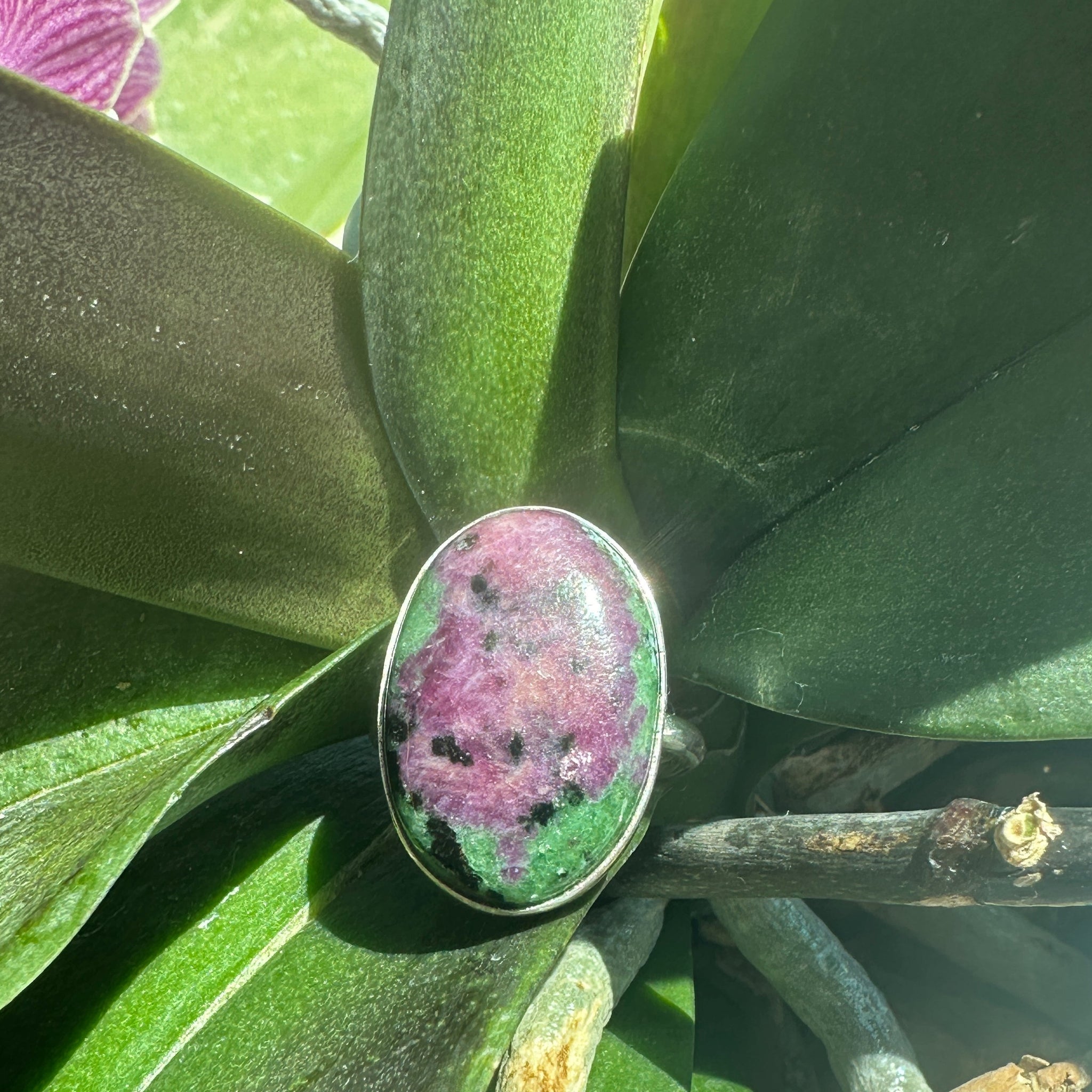 Ruby in Zoisite Ring