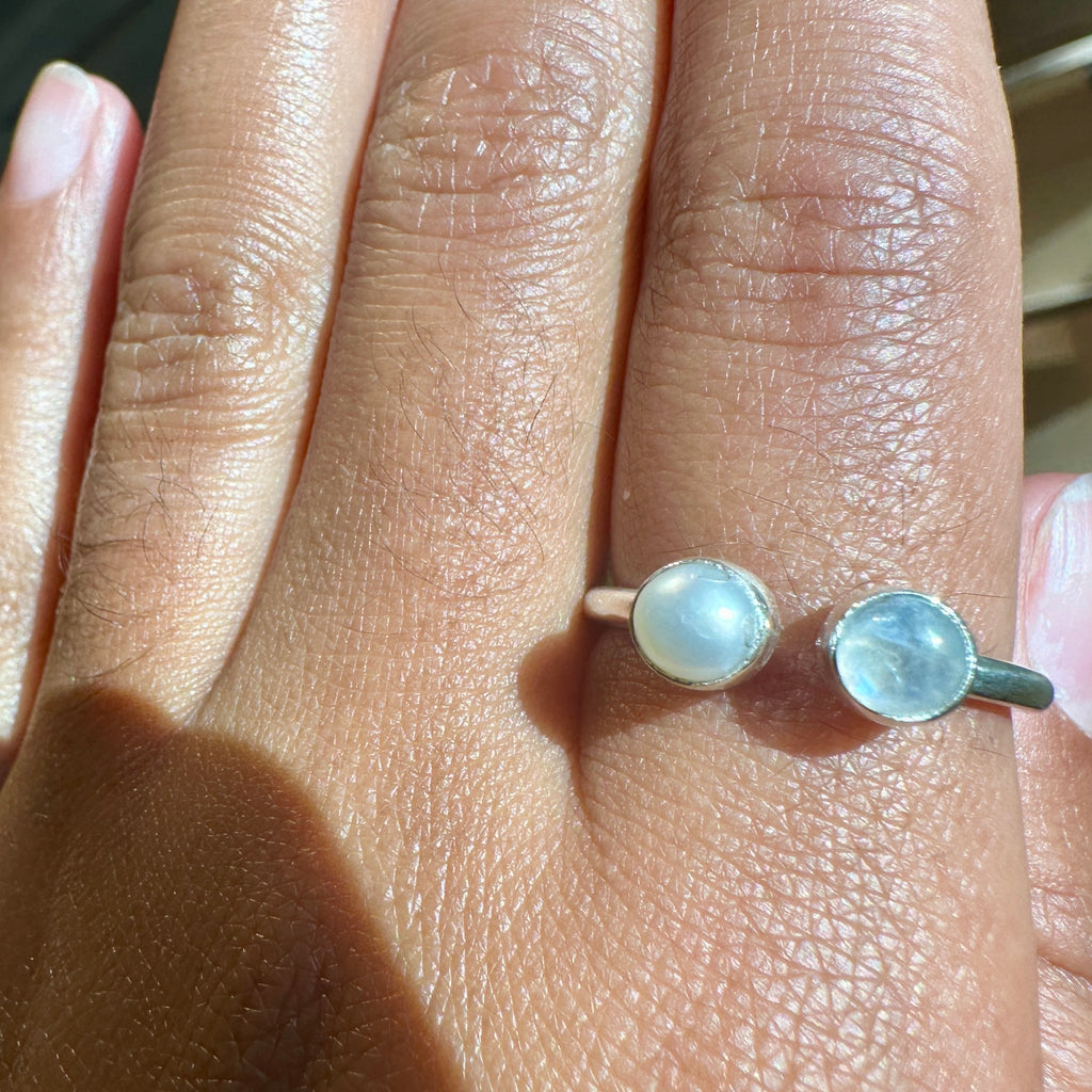 Moonstone and Pearl Ring