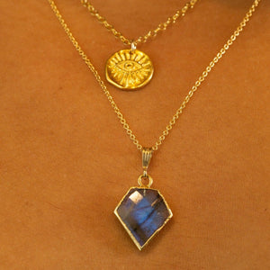 Labradorite Shield Necklace