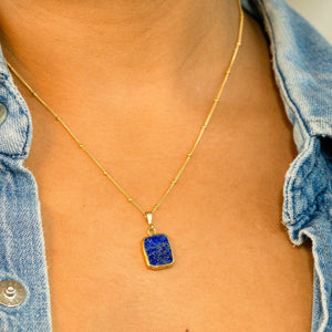 Lapis Lazuli Organic Cut Necklace