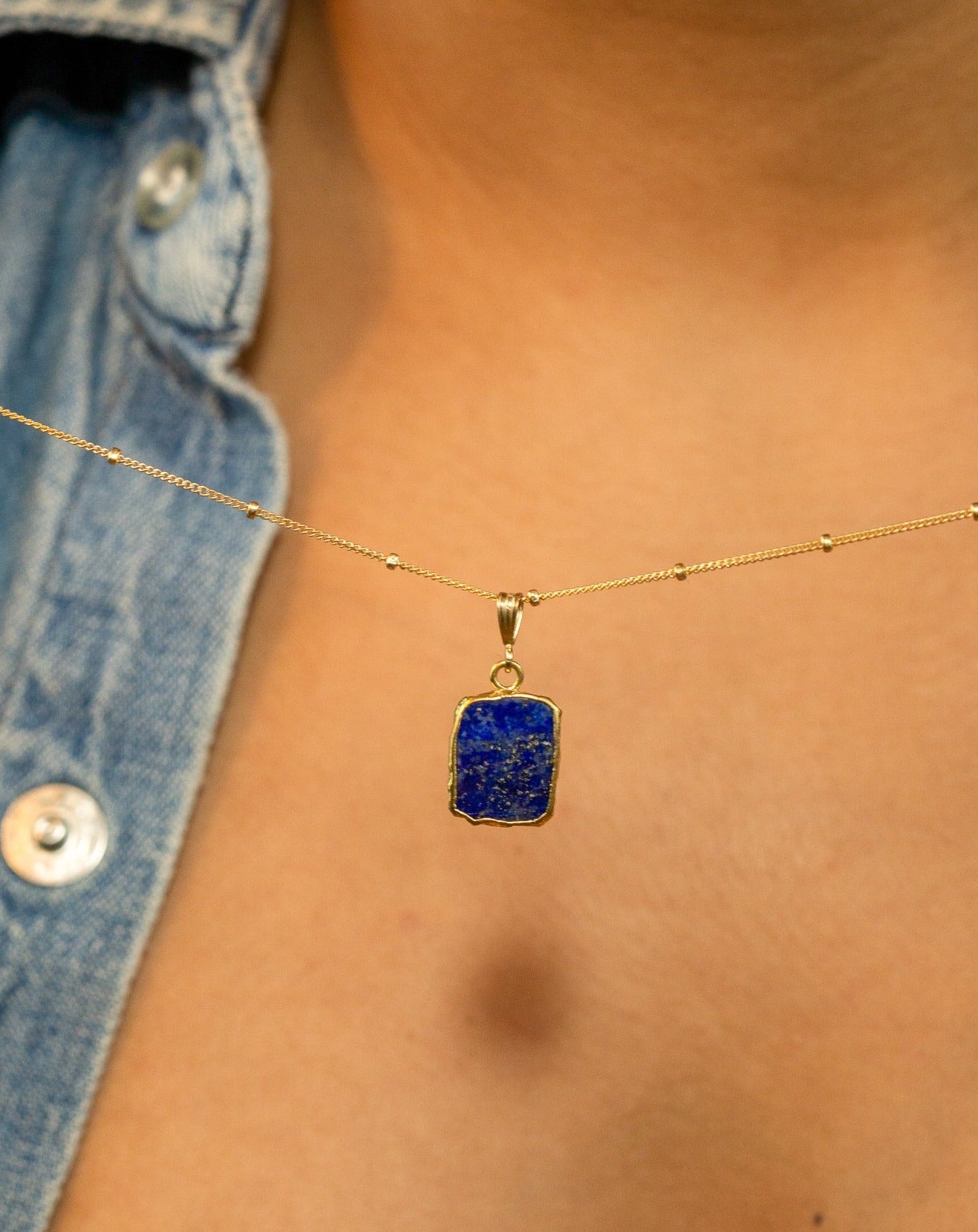 Lapis Lazuli Organic Cut Necklace